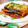 Lasagne d’aubergine tomate mozzarelle chair à saucisse