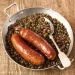 Saucisse lentilles rillettes de porc 