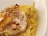 Paupiette de porc au champignon de Paris et pâtes
