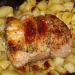Roti de porc à l’ail et pomme de terre au four